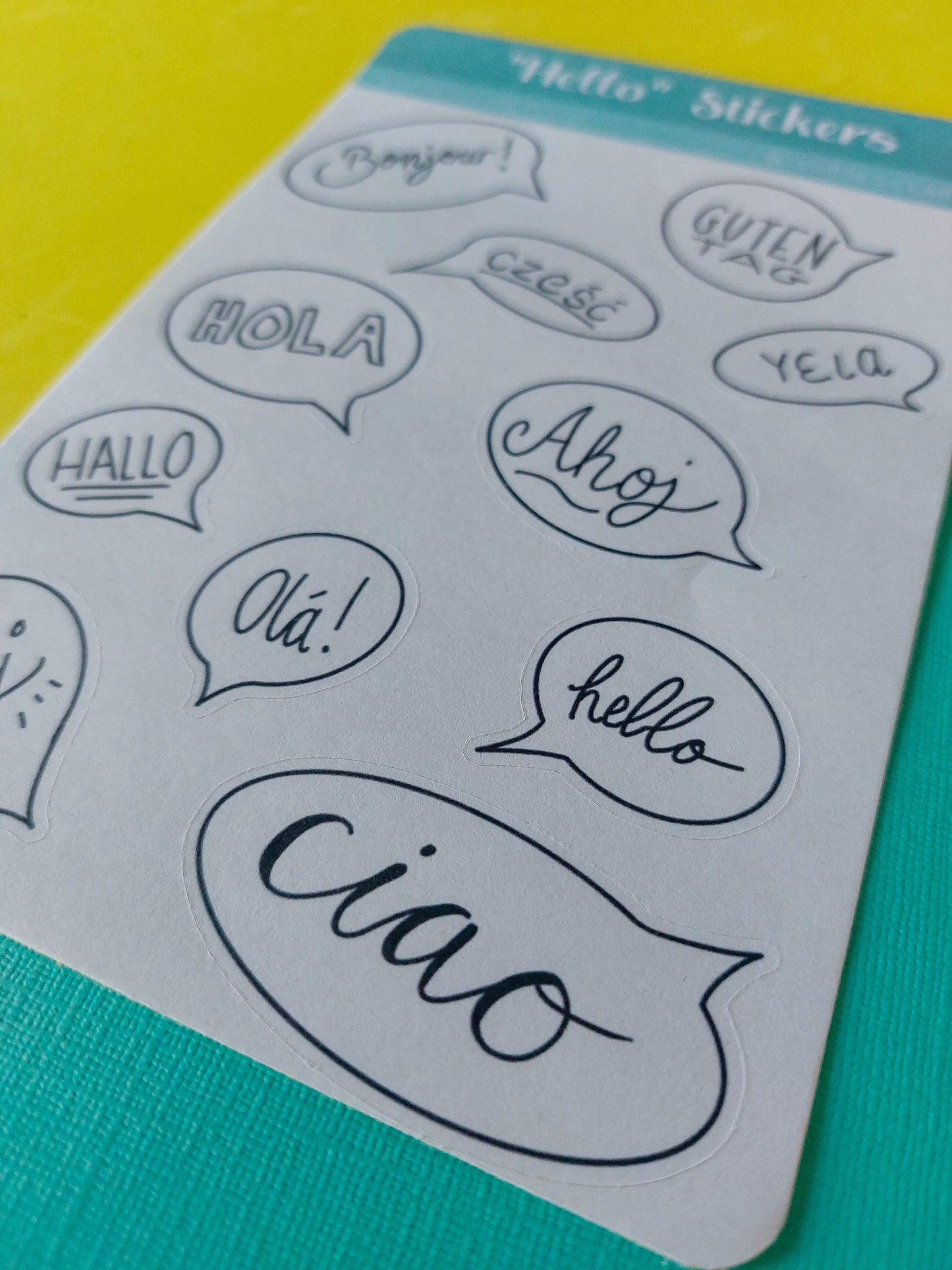 Hello Speech Bubble Sticker Sheet