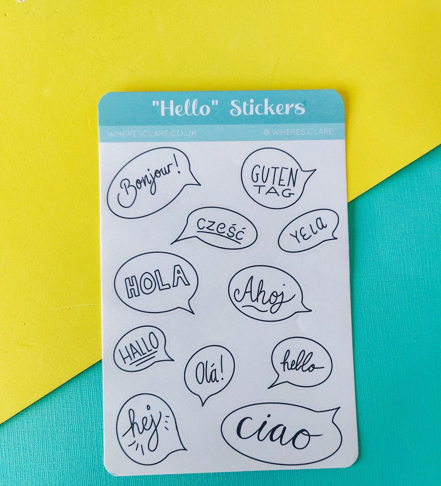 Hello Speech Bubble Sticker Sheet