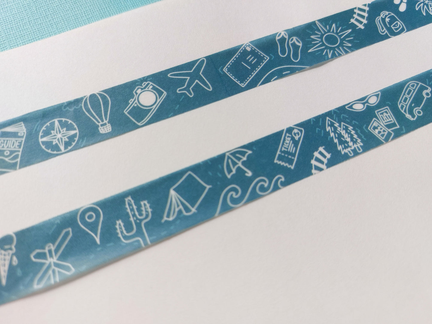 Teal Travel Washi Tape (10 metres)