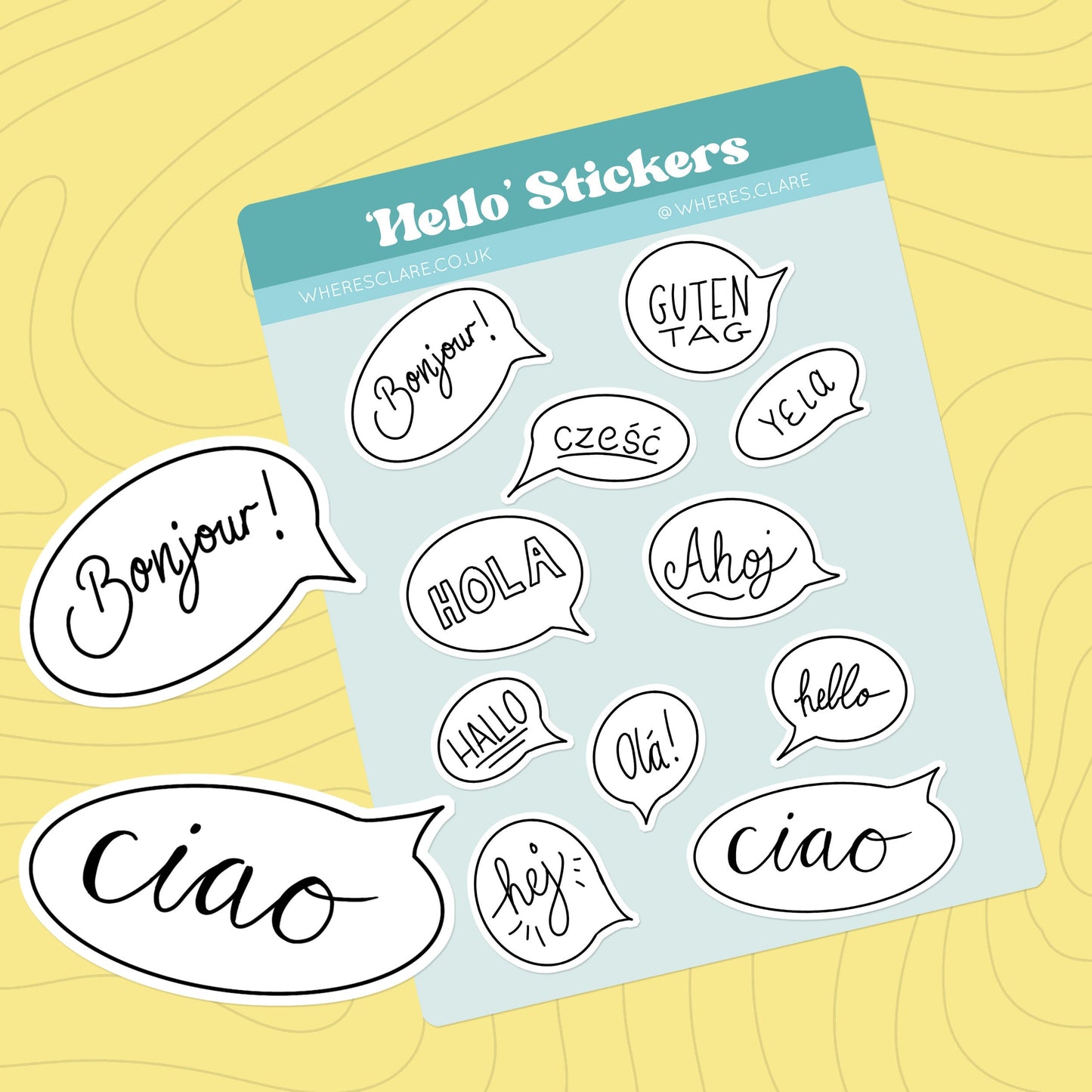 Hello Speech Bubble Sticker Sheet