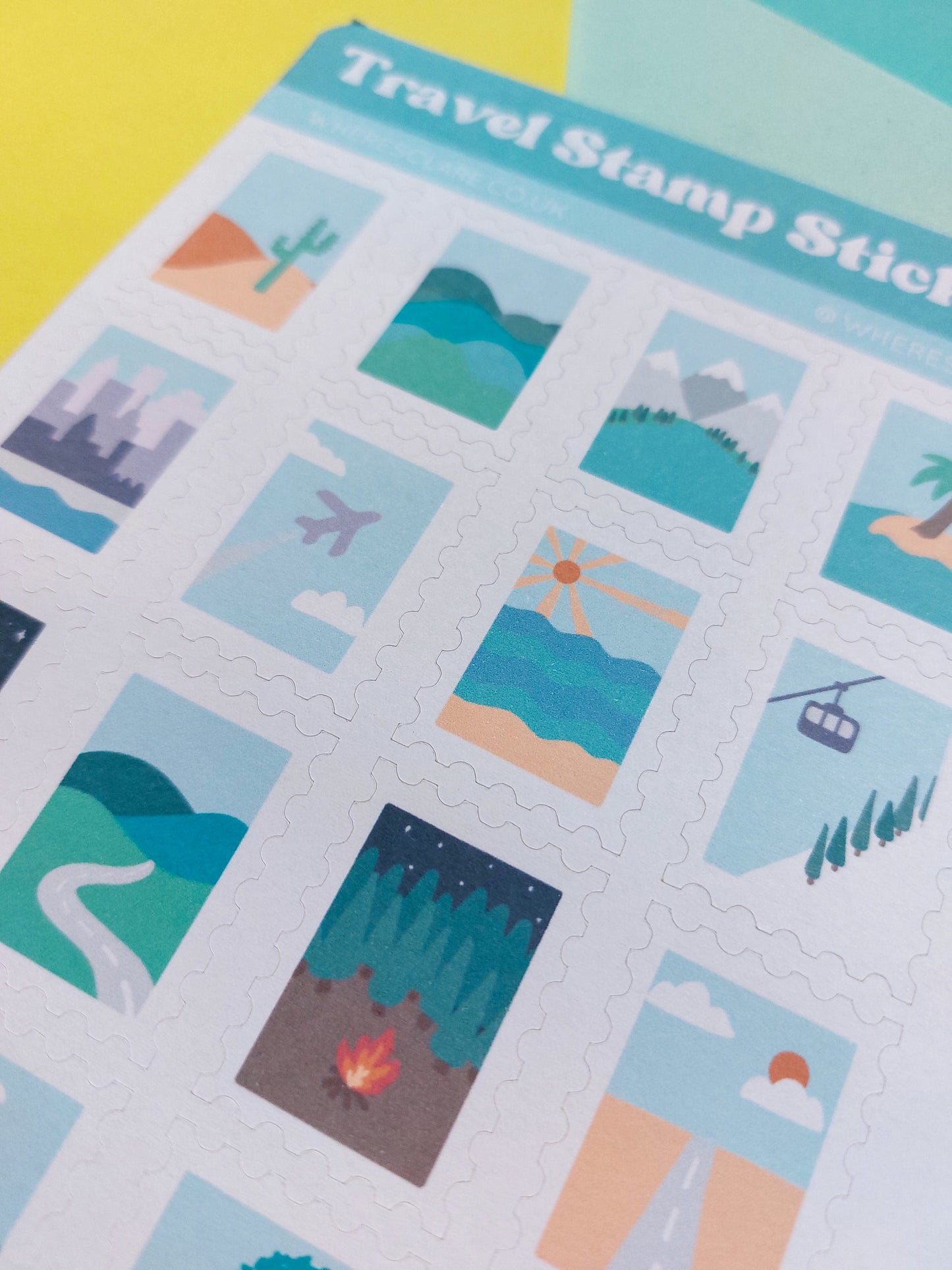 Travel Stamp Sticker Sheet