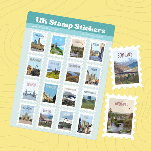 UK Stamp Sticker Sheet