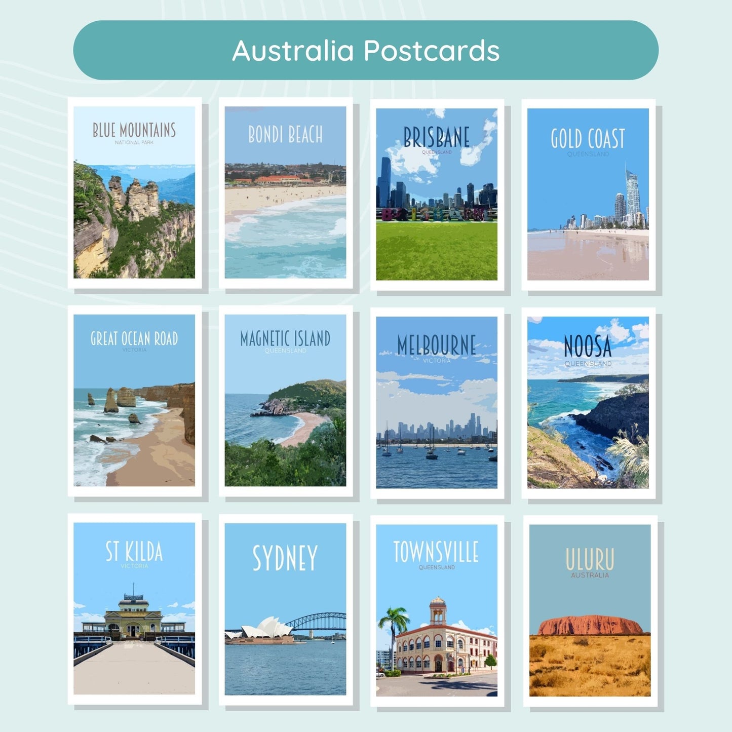 Australia Postcards Pack