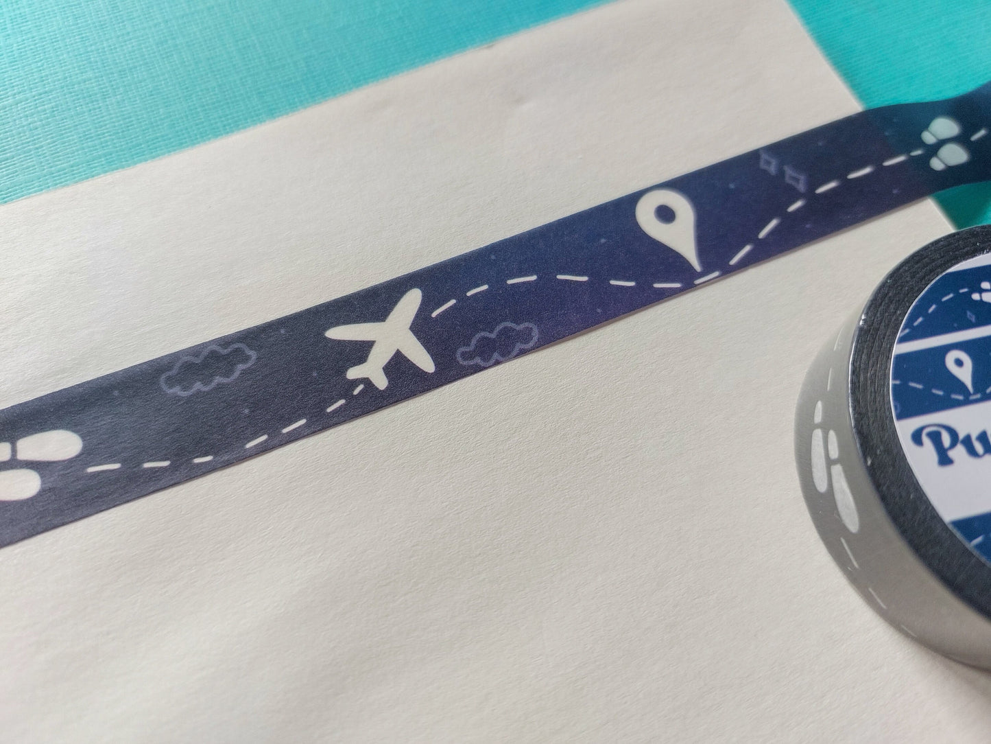 Purple Travel Washi Tape (10 metres)