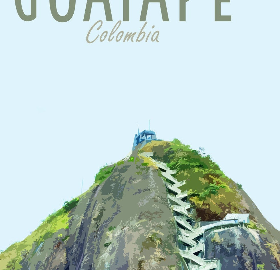 Guatape Travel Poster