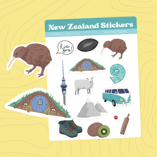 New Zealand Sticker Sheet