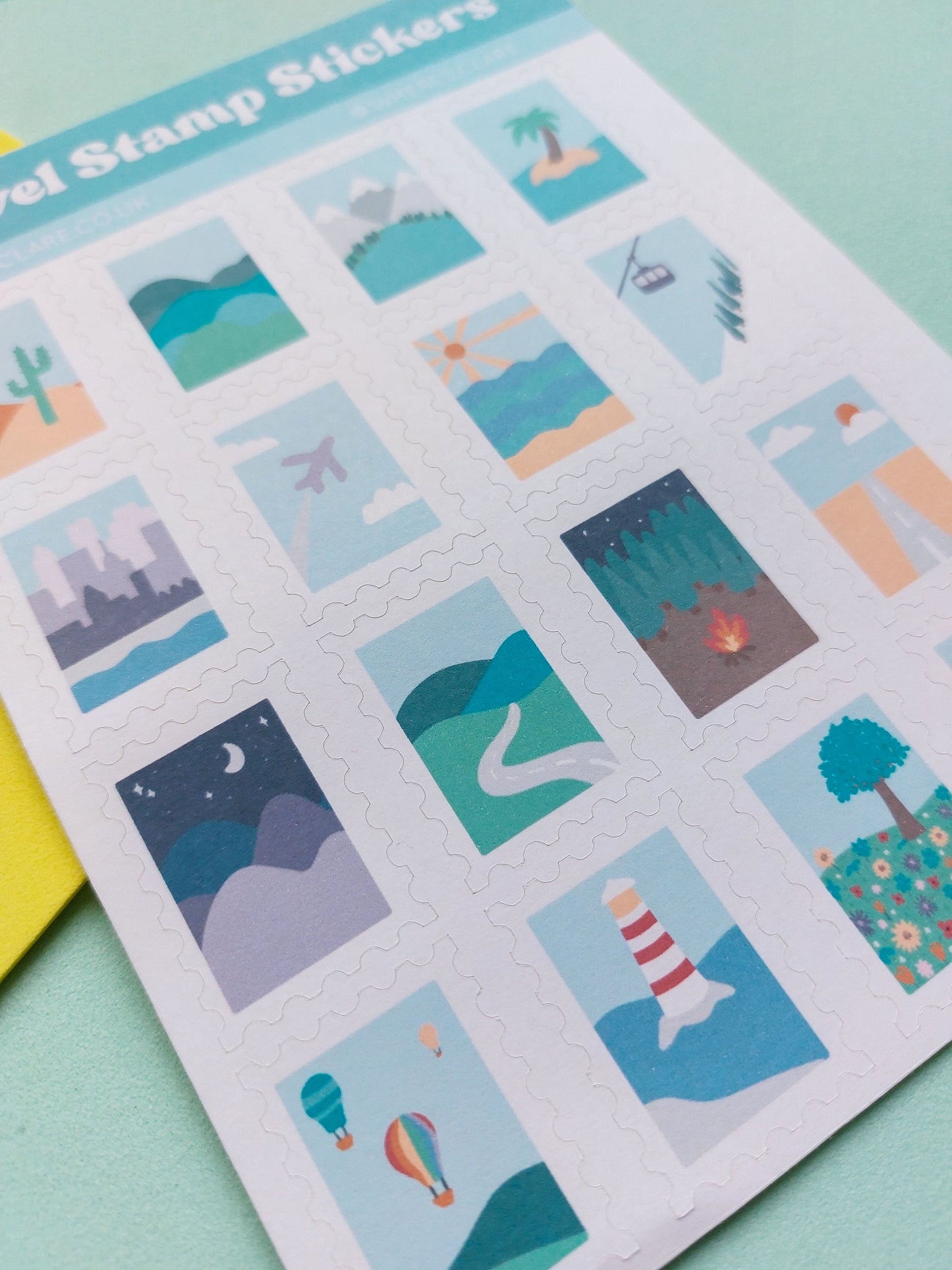 Travel Stamp Sticker Sheet