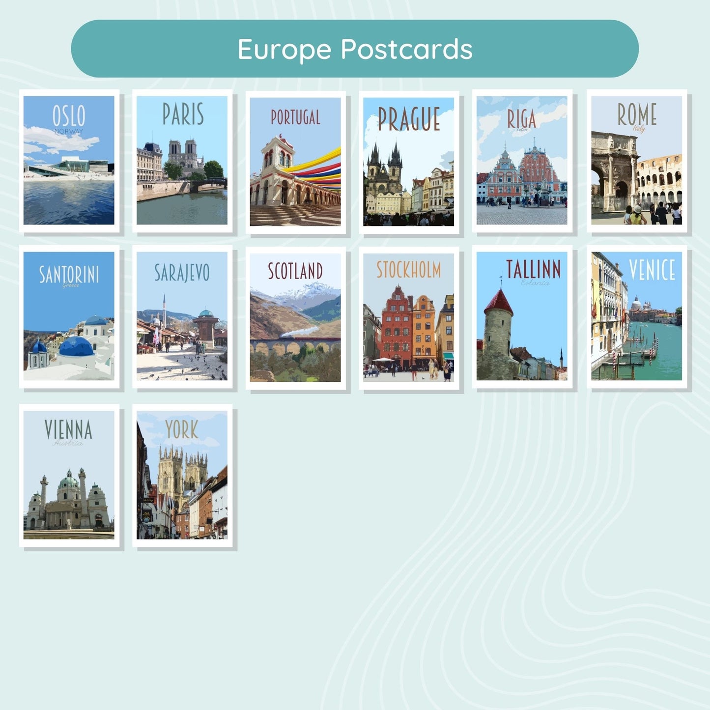 Europe Postcard Pack