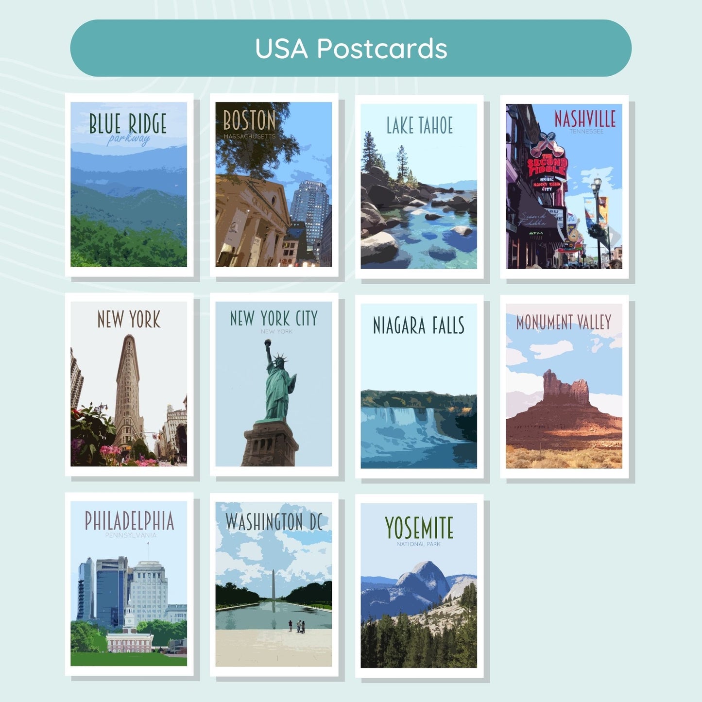 USA Postcard Pack
